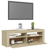 NNEVL TV Cabinet with LED Lights Sonoma Oak 120x35x40 cm