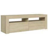 NNEVL TV Cabinet with LED Lights Sonoma Oak 120x35x40 cm