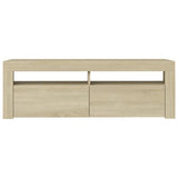 NNEVL TV Cabinet with LED Lights Sonoma Oak 120x35x40 cm