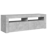 NNEVL TV Cabinet with LED Lights Concrete Grey 120x35x40 cm