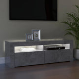 NNEVL TV Cabinet with LED Lights Concrete Grey 120x35x40 cm