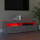 NNEVL TV Cabinet with LED Lights Concrete Grey 120x35x40 cm