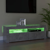NNEVL TV Cabinet with LED Lights Concrete Grey 120x35x40 cm