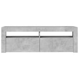 NNEVL TV Cabinet with LED Lights Concrete Grey 120x35x40 cm