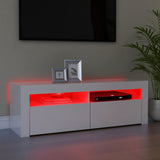 NNEVL TV Cabinet with LED Lights High Gloss White 120x35x40 cm