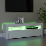 NNEVL TV Cabinet with LED Lights High Gloss White 120x35x40 cm