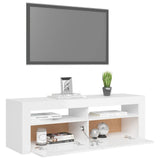 NNEVL TV Cabinet with LED Lights High Gloss White 120x35x40 cm