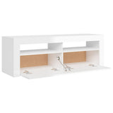 NNEVL TV Cabinet with LED Lights High Gloss White 120x35x40 cm