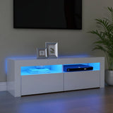NNEVL TV Cabinet with LED Lights High Gloss White 120x35x40 cm