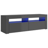 NNEVL TV Cabinet with LED Lights High Gloss Grey 120x35x40 cm
