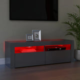 NNEVL TV Cabinet with LED Lights High Gloss Grey 120x35x40 cm