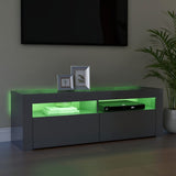 NNEVL TV Cabinet with LED Lights High Gloss Grey 120x35x40 cm