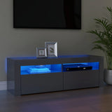 NNEVL TV Cabinet with LED Lights High Gloss Grey 120x35x40 cm