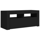 NNEVL TV Cabinet with LED Lights Black 90x35x40 cm