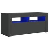 NNEVL TV Cabinet with LED Lights Grey 90x35x40 cm