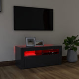 NNEVL TV Cabinet with LED Lights Grey 90x35x40 cm
