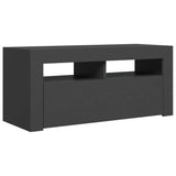 NNEVL TV Cabinet with LED Lights Grey 90x35x40 cm