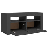 NNEVL TV Cabinet with LED Lights Grey 90x35x40 cm