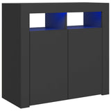 NNEVL Sideboard with LED Lights Grey 80x35x75 cm