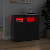 NNEVL Sideboard with LED Lights Grey 80x35x75 cm