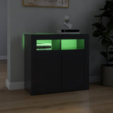 NNEVL Sideboard with LED Lights Grey 80x35x75 cm