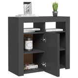NNEVL Sideboard with LED Lights Grey 80x35x75 cm