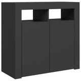 NNEVL Sideboard with LED Lights Grey 80x35x75 cm