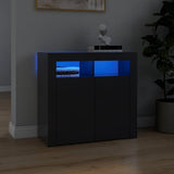 NNEVL Sideboard with LED Lights Grey 80x35x75 cm