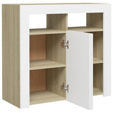 NNEVL Sideboard with LED Lights White and Sonoma Oak 80x35x75 cm