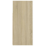 NNEVL Sideboard with LED Lights White and Sonoma Oak 80x35x75 cm