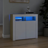 NNEVL Sideboard with LED Lights White and Sonoma Oak 80x35x75 cm