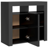 NNEVL Sideboard with LED Lights High Gloss Grey 80x35x75 cm
