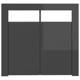 NNEVL Sideboard with LED Lights High Gloss Grey 80x35x75 cm