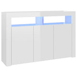 NNEVL Sideboard with LED Lights High Gloss White 115.5x30x75 cm