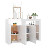 NNEVL Sideboard with LED Lights High Gloss White 115.5x30x75 cm