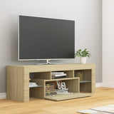 NNEVL TV Cabinet with LED Lights Sonoma Oak 120x35x40 cm