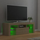 NNEVL TV Cabinet with LED Lights Sonoma Oak 120x35x40 cm