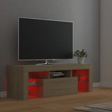 NNEVL TV Cabinet with LED Lights Sonoma Oak 120x35x40 cm