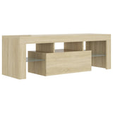 NNEVL TV Cabinet with LED Lights Sonoma Oak 120x35x40 cm