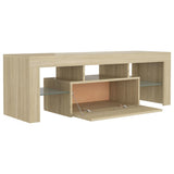 NNEVL TV Cabinet with LED Lights Sonoma Oak 120x35x40 cm