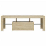 NNEVL TV Cabinet with LED Lights Sonoma Oak 120x35x40 cm