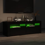NNEVL TV Cabinet with LED Lights High Gloss Black 120x35x40 cm