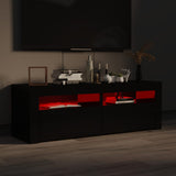 NNEVL TV Cabinet with LED Lights High Gloss Black 120x35x40 cm