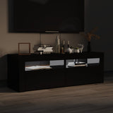 NNEVL TV Cabinet with LED Lights High Gloss Black 120x35x40 cm