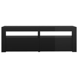 NNEVL TV Cabinet with LED Lights High Gloss Black 120x35x40 cm