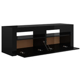 NNEVL TV Cabinet with LED Lights High Gloss Black 120x35x40 cm