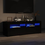 NNEVL TV Cabinet with LED Lights High Gloss Black 120x35x40 cm