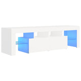 NNEVL TV Cabinet with LED Lights White 140x36.5x40 cm