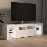 NNEVL TV Cabinet with LED Lights White 140x36.5x40 cm