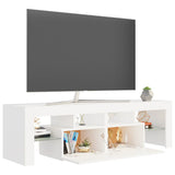 NNEVL TV Cabinet with LED Lights White 140x36.5x40 cm